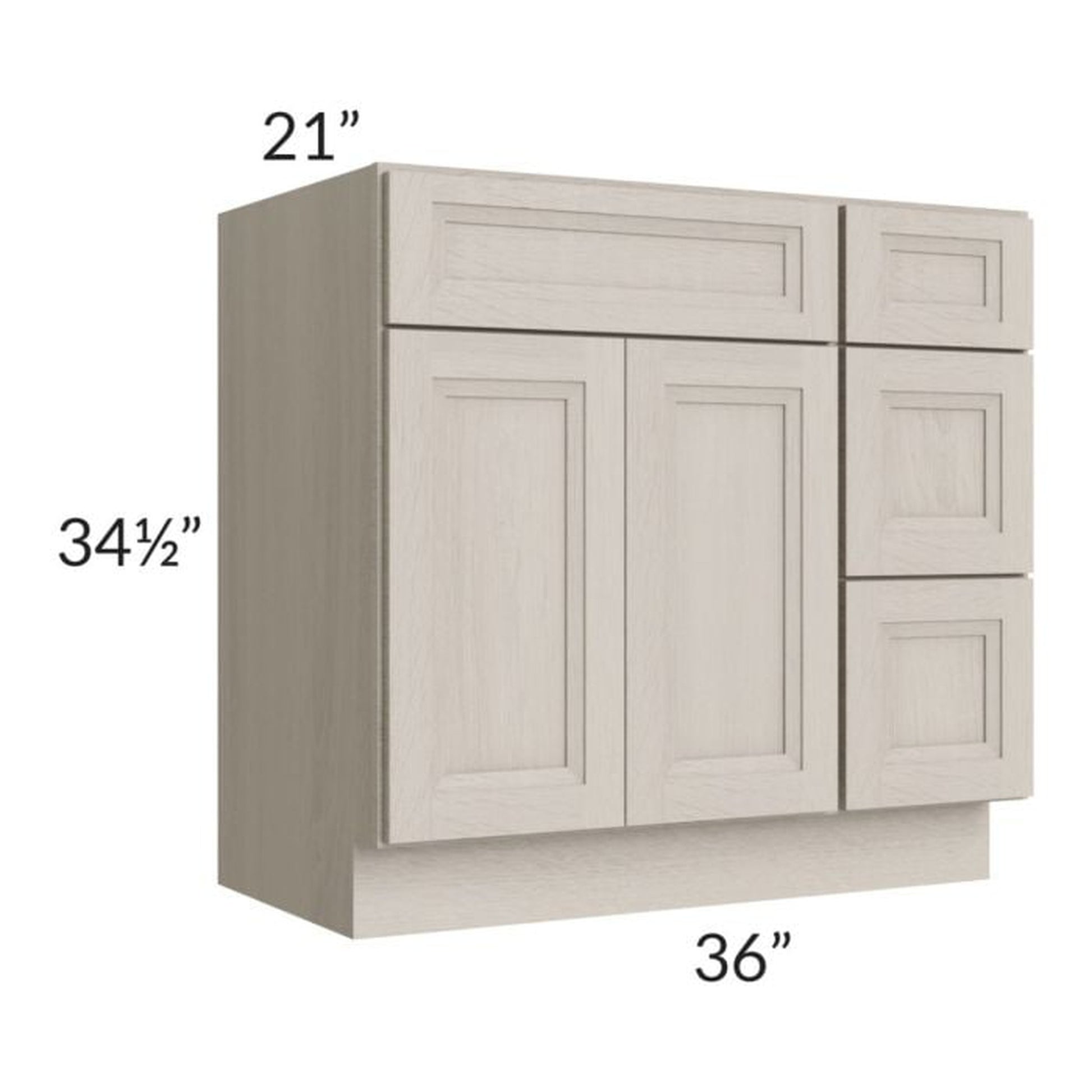 RTA Catalina Mist 36" 2-Drawer 2-Door Vanity Base Cabinet