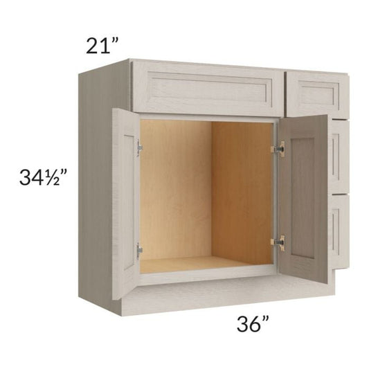 RTA Catalina Mist 36" 2-Drawer 2-Door Vanity Base Cabinet