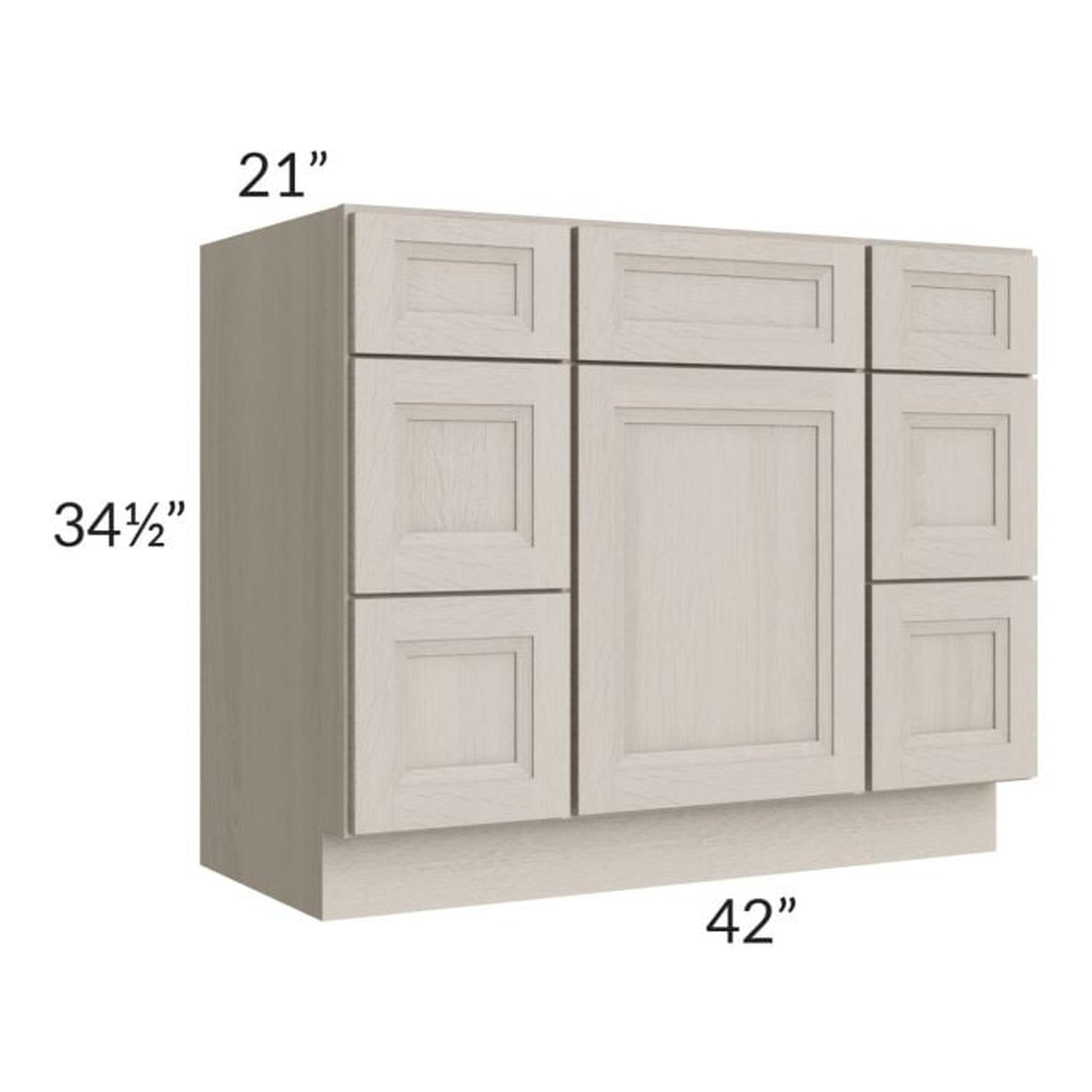 RTA Catalina Mist 42" 2-Drawer 2-Door Vanity Base Cabinet with 1 Decorative End Panel