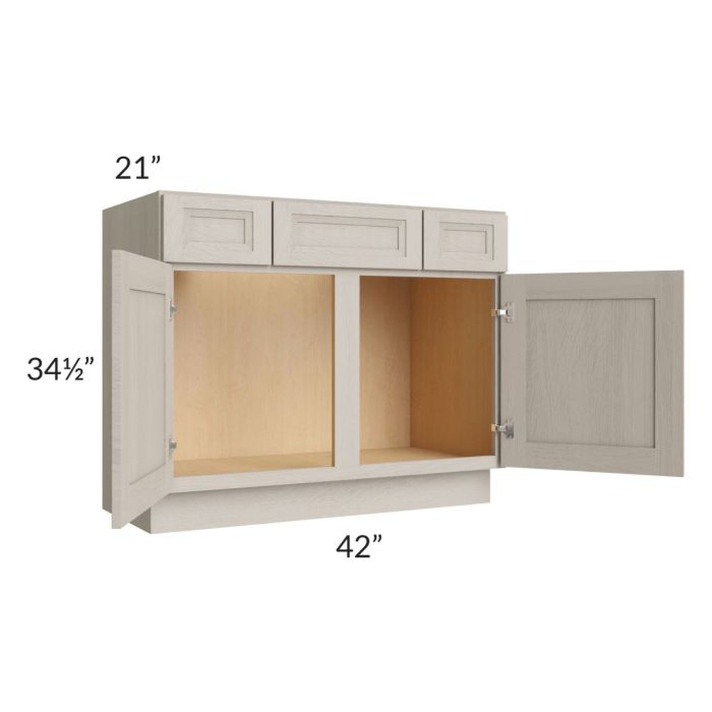 RTA Catalina Mist 42" 2-Drawer 2-Door Vanity Base Cabinet