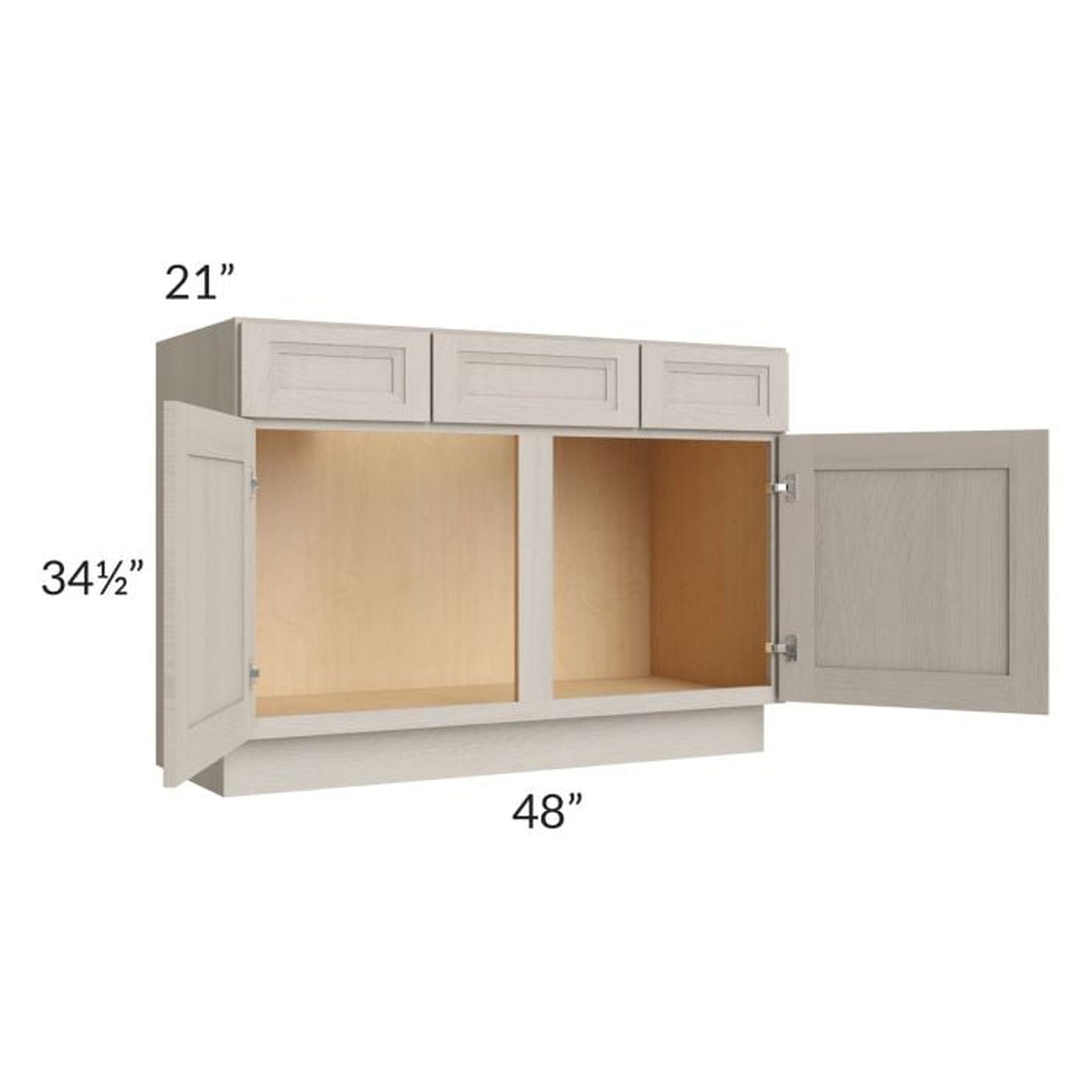 RTA Catalina Mist 48" 2-Drawer 2-Door Vanity Base Cabinet