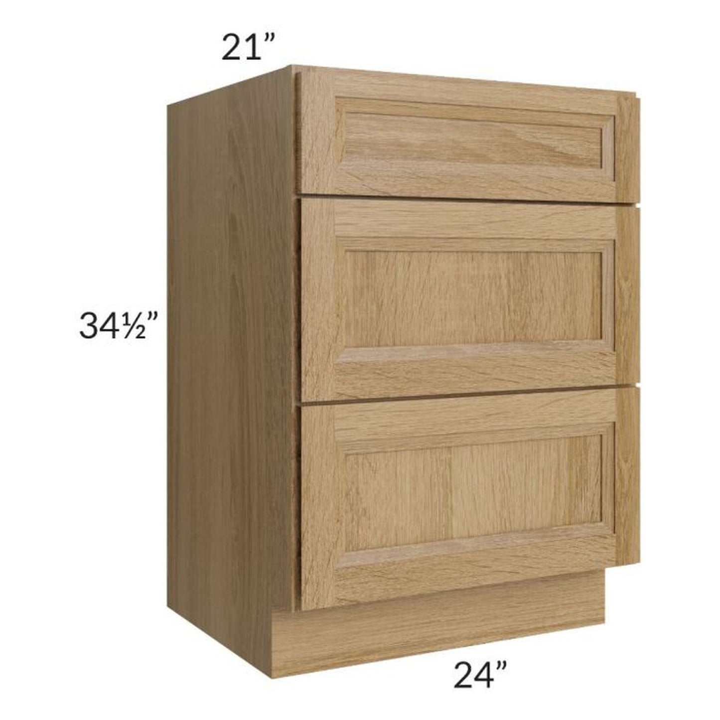 RTA Catalina Toffee 24" 3-Drawer Vanity Base Cabinet