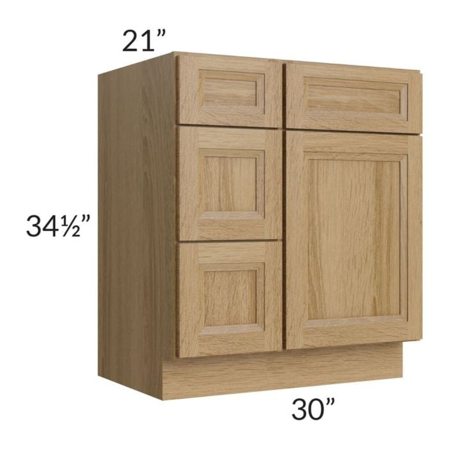 RTA Catalina Toffee 30" Vanity Base Cabinet (Drawers on Left)