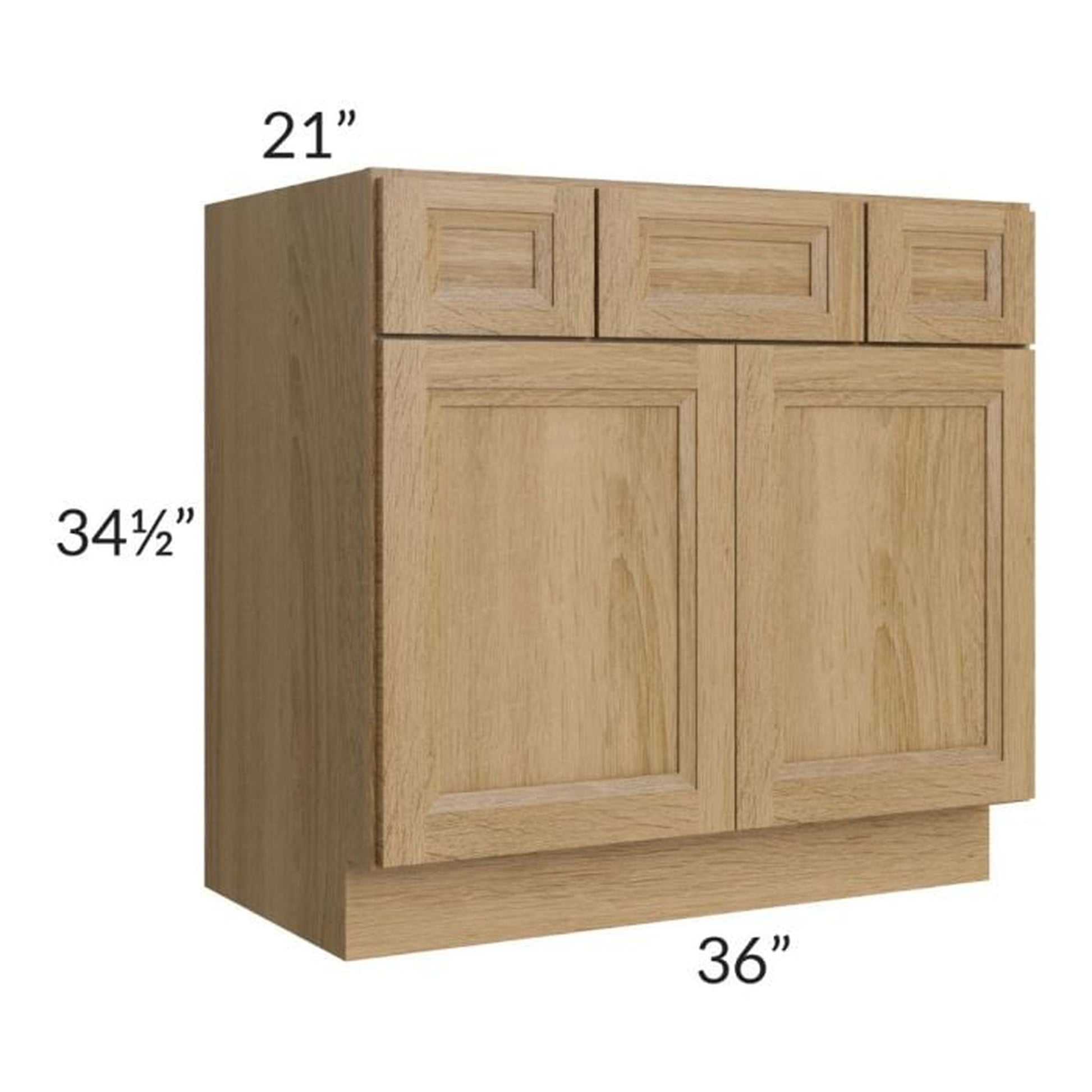 RTA Catalina Toffee 36" 2-Drawer 2-Door Vanity Base Cabinet