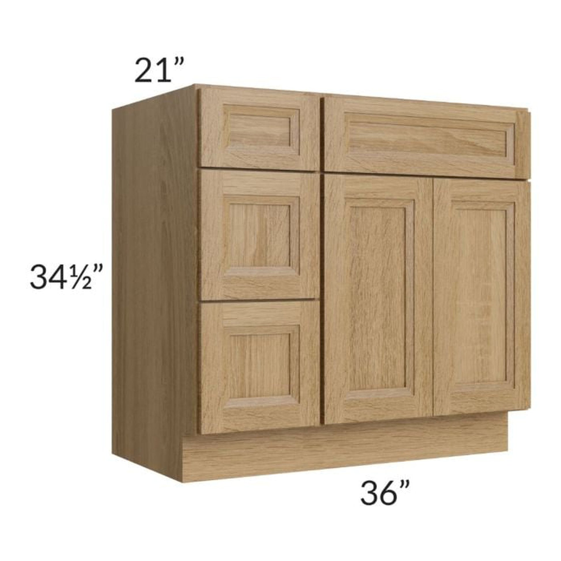 RTA Catalina Toffee 36" Vanity Base Cabinet (Drawers on Left)