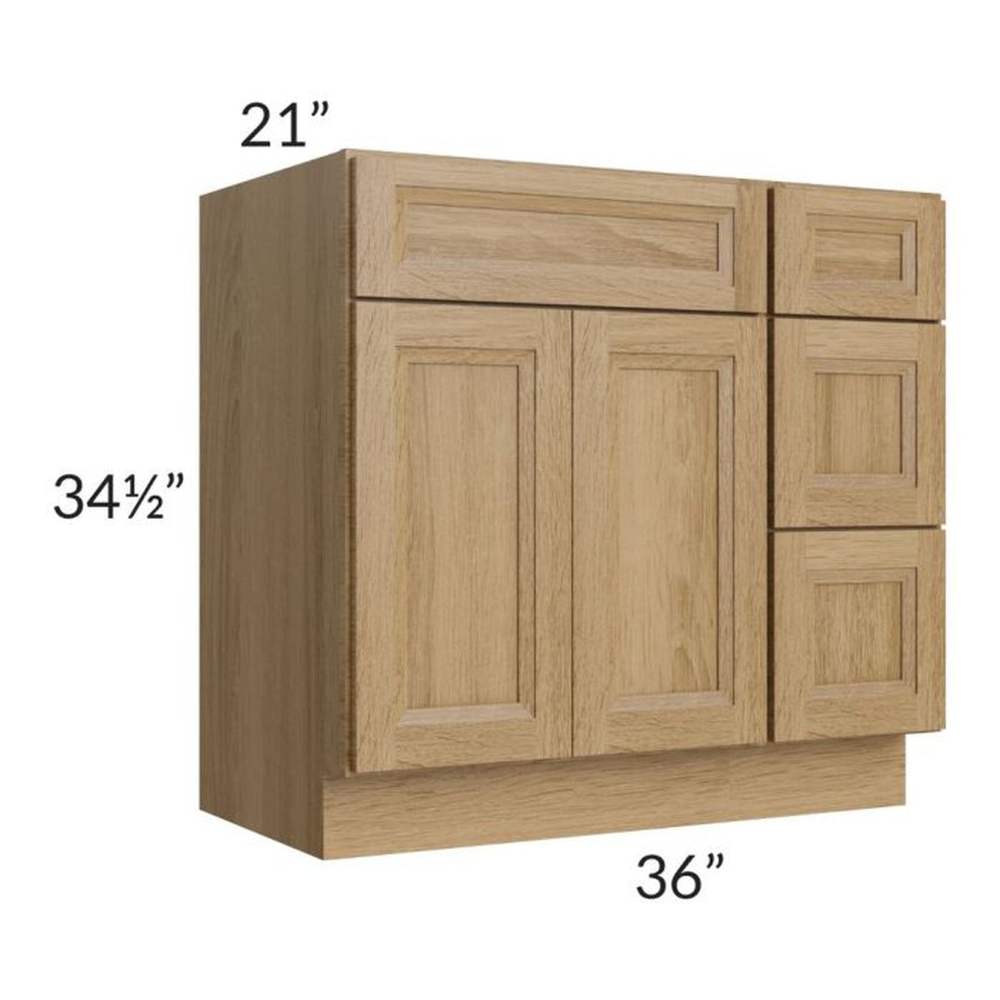 RTA Catalina Toffee 36" Vanity Base Cabinet (Drawers on Right)