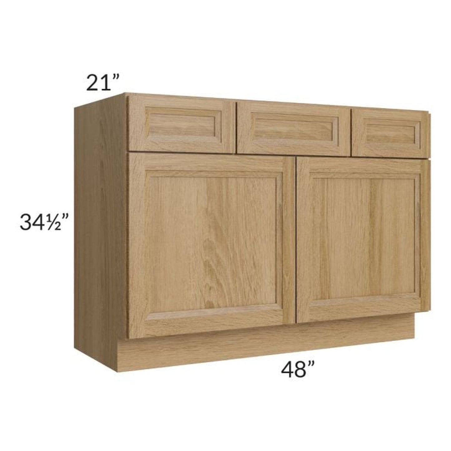 RTA Catalina Toffee 48" 2-Drawer 2-Door Vanity Base Cabinet with 2 Decorative End Panels