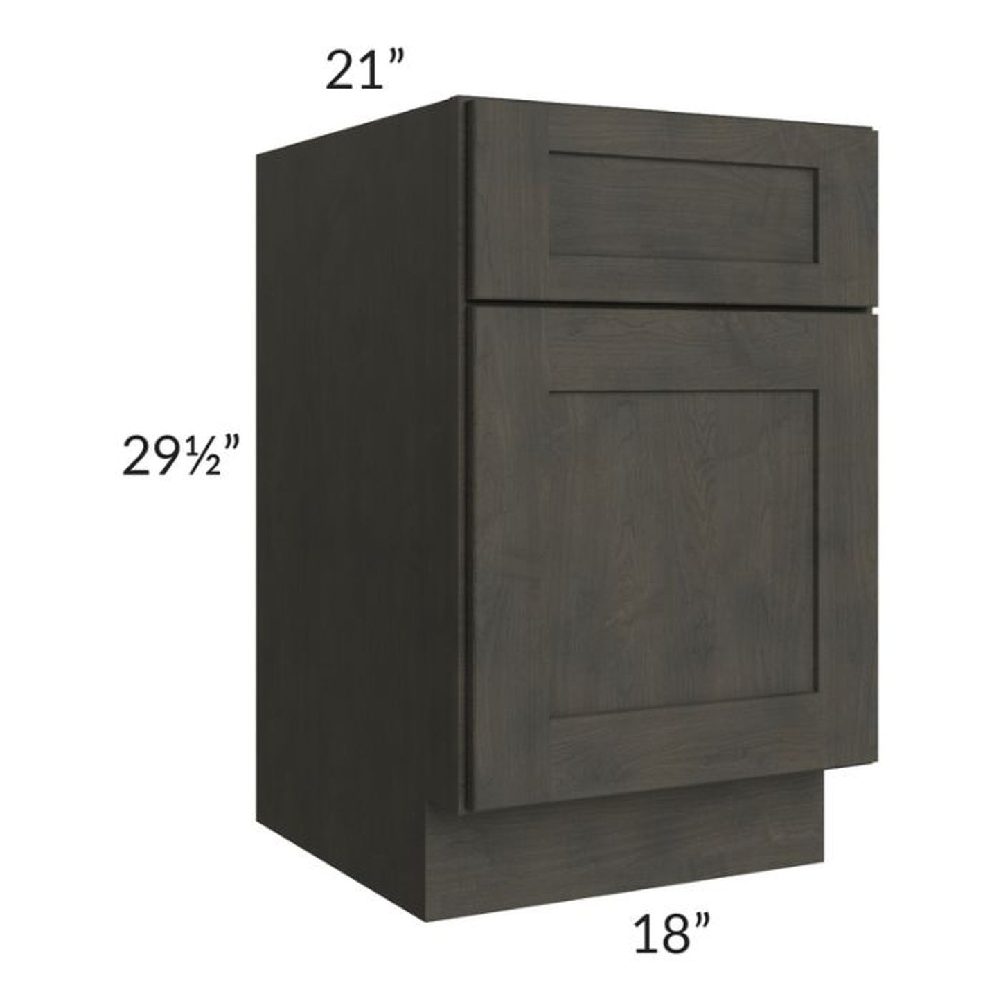 RTA Charcoal Grey Shaker 18" Drawer File Base Cabinet