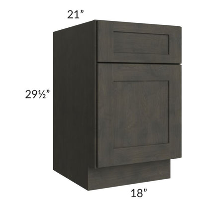 RTA Charcoal Grey Shaker 18" Drawer File Base Cabinet