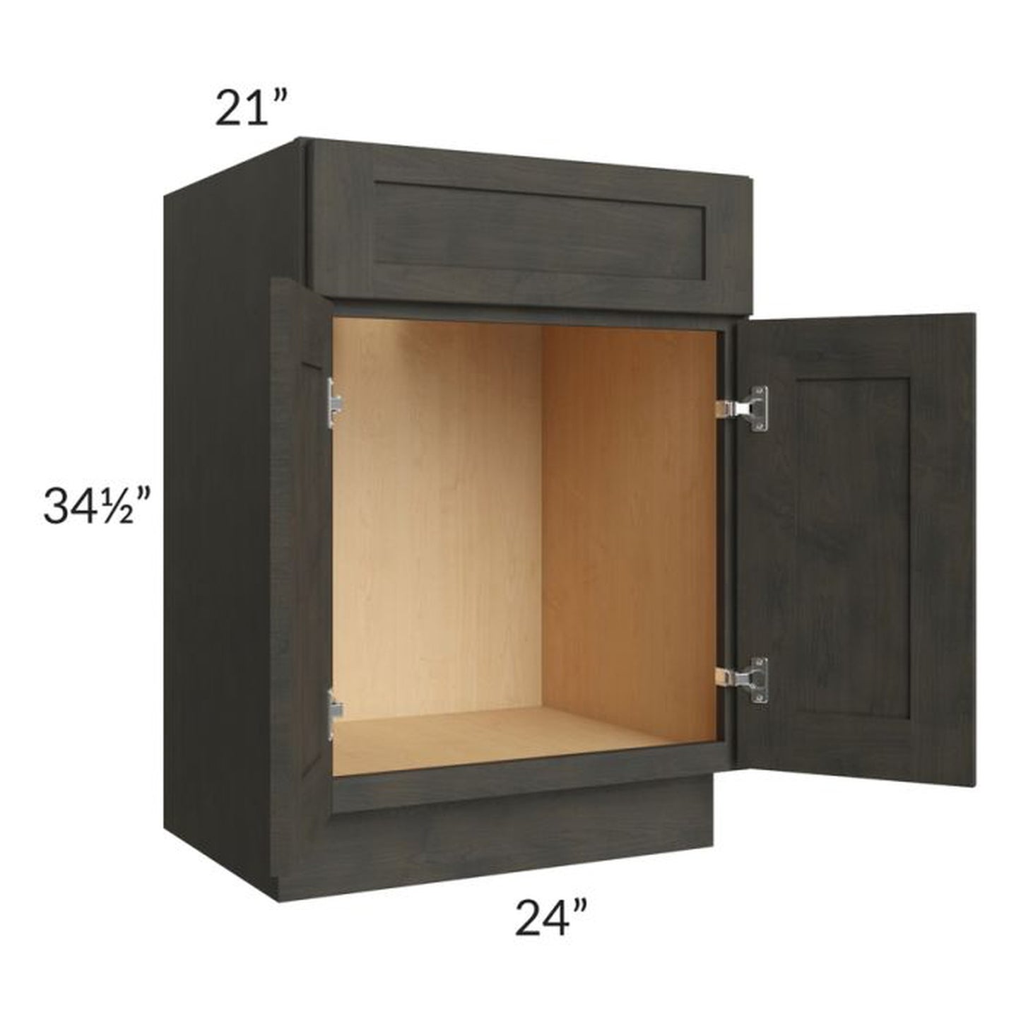 RTA Charcoal Grey Shaker 24" Vanity Base Cabinet