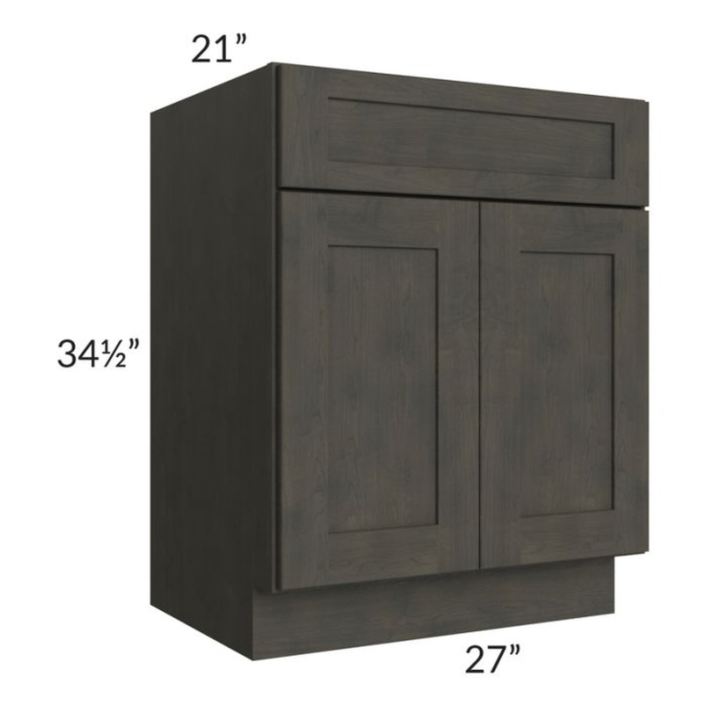 RTA Charcoal Grey Shaker 27" Vanity Base Cabinet