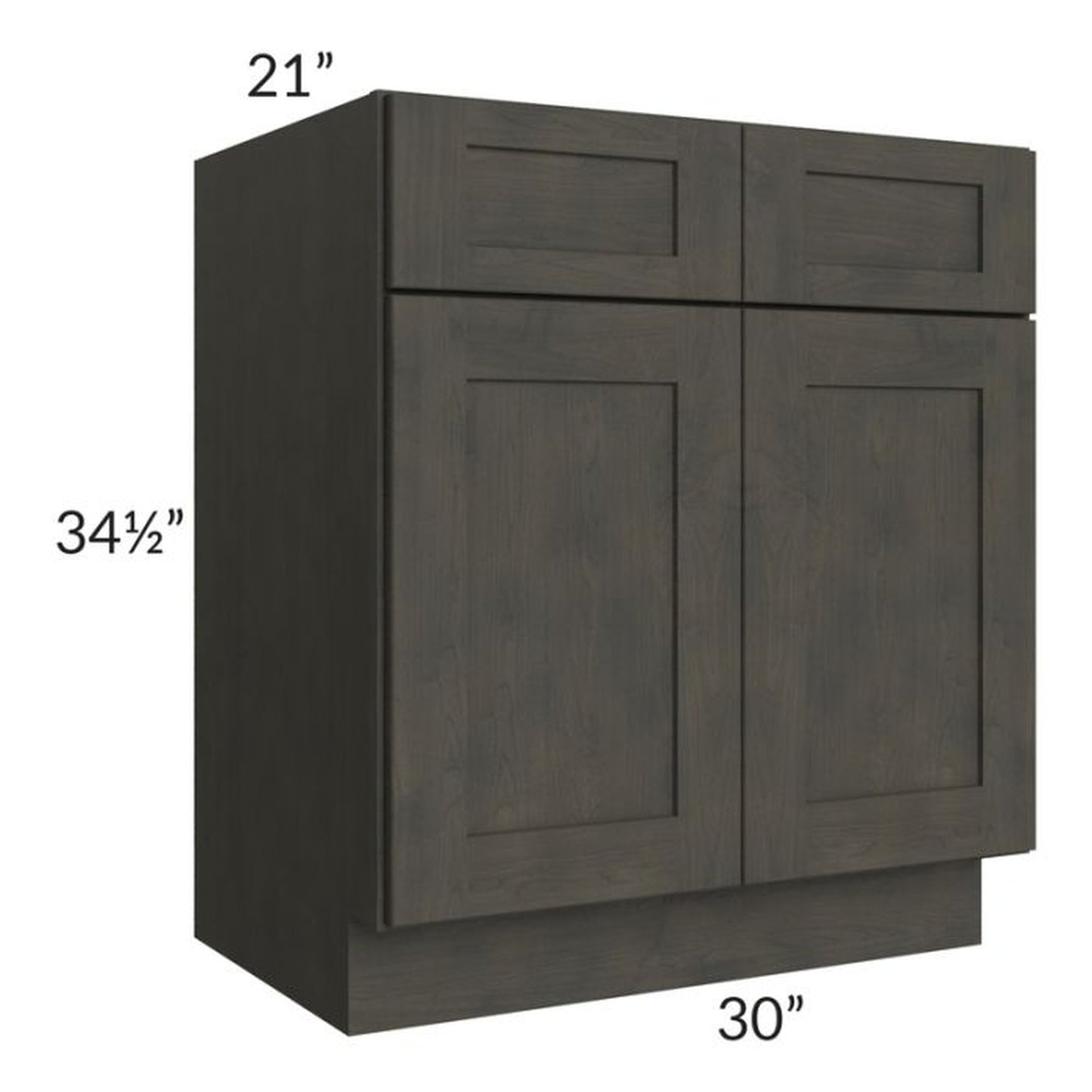 RTA Charcoal Grey Shaker 30" Vanity Base Cabinet