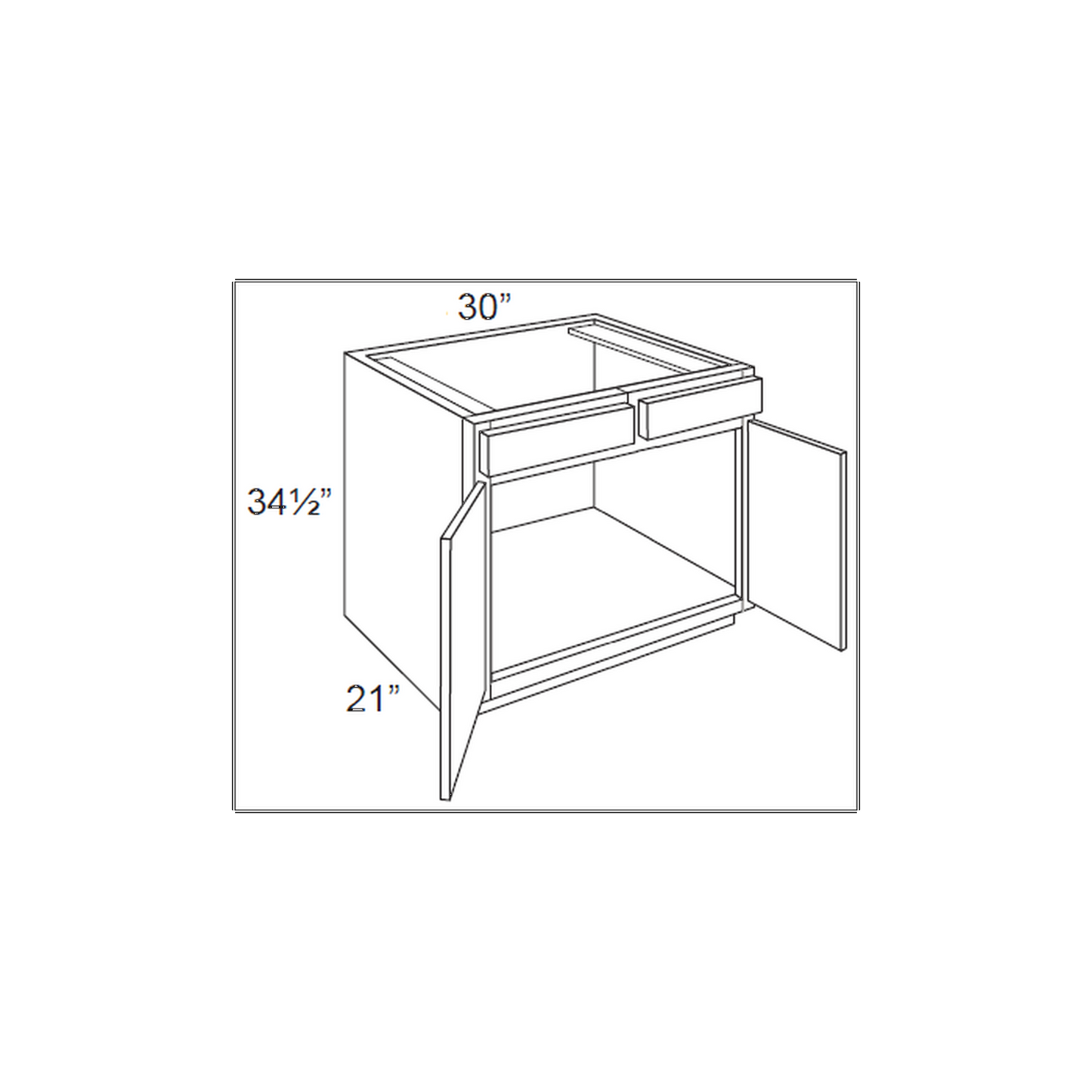 RTA Charcoal Grey Shaker 30" Vanity Base Cabinet