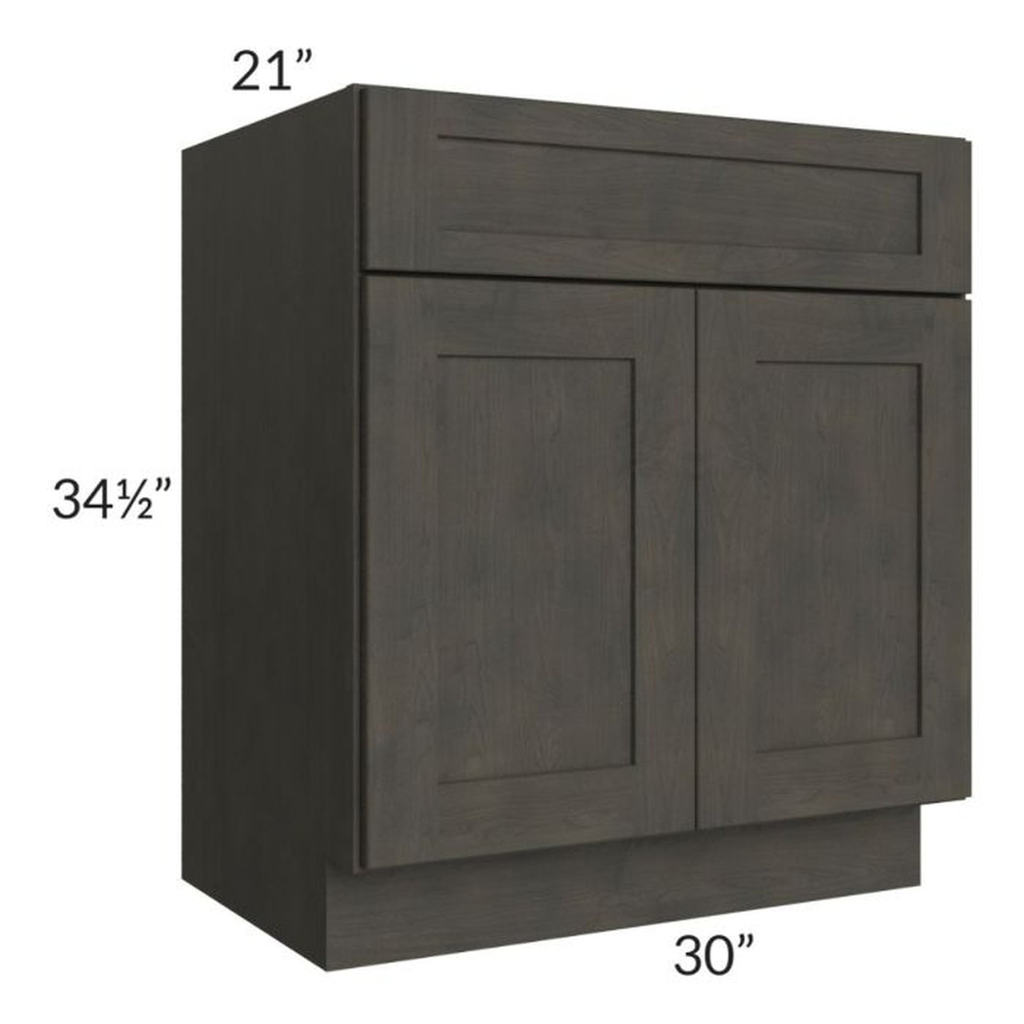 RTA Charcoal Grey Shaker 30" Vanity Base Cabinet(1 Door)