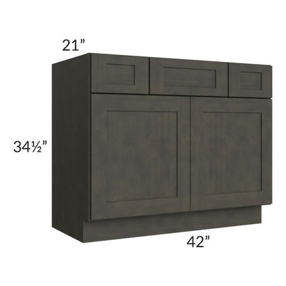 RTA Charcoal Grey Shaker 42" Vanity Base Cabinet