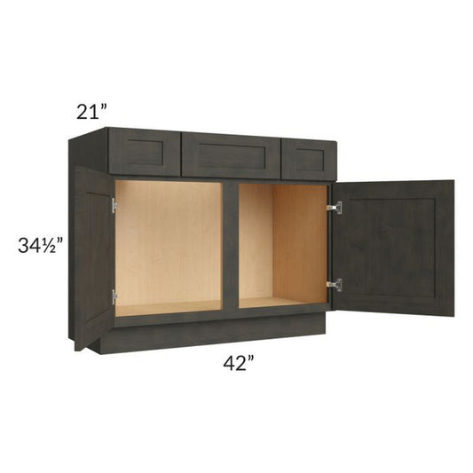 RTA Charcoal Grey Shaker 42" Vanity Base Cabinet