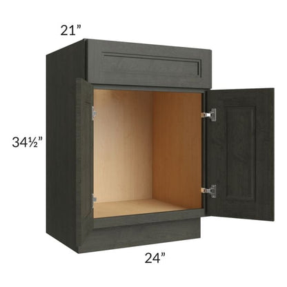 RTA Charlotte Dark Grey 24" Vanity Sink Base Cabinet with 2 Decorative End Panels