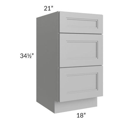 RTA Charlotte Grey 18" Vanity 3-Drawer Base Cabinet with 1 Decorative End Panel