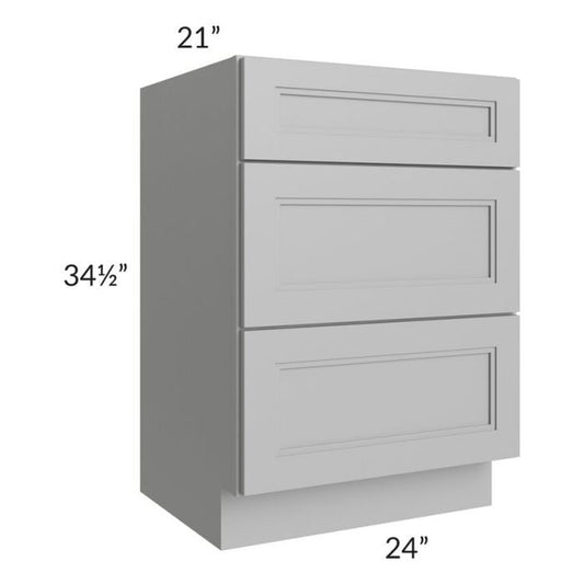 RTA Charlotte Grey 24" Vanity 3-Drawer Base Cabinet with 1 Decorative End Panel
