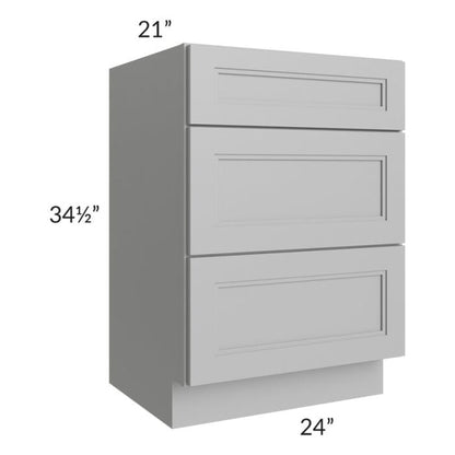 RTA Charlotte Grey 24" Vanity 3-Drawer Base Cabinet with 2 Decorative End Panels