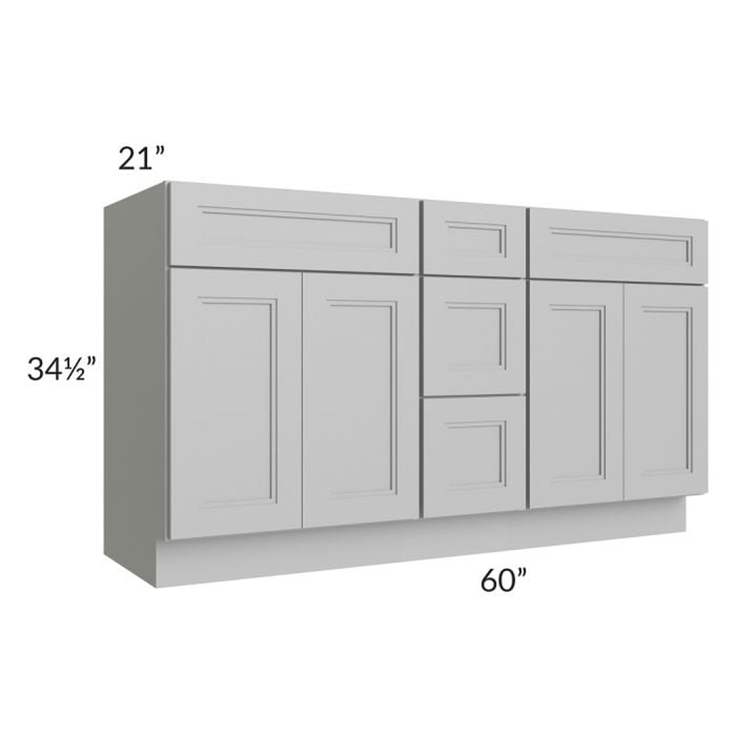 RTA Charlotte Grey 60" x 21" Vanity Sink Base with 1 Decorative End Panel FA6021D-SG + 1 DEP