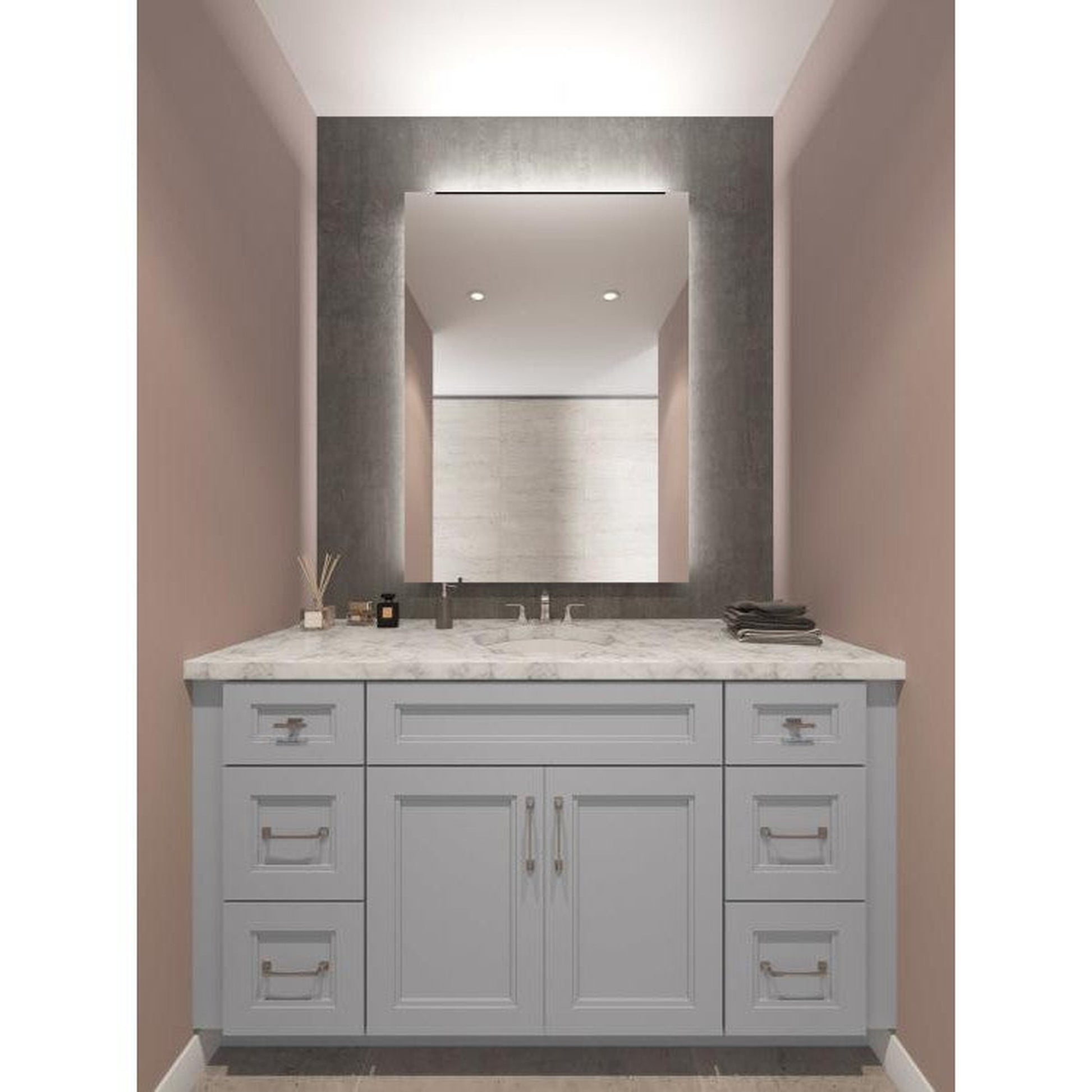 RTA Charlotte Grey 60" x 21" Vanity Sink Base with 1 Decorative End Panel FA6021D-SG + 1 DEP