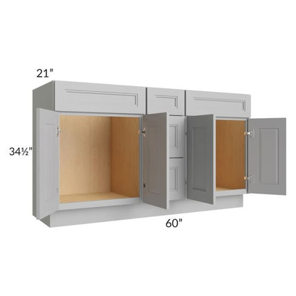 RTA Charlotte Grey 60" x 21" Vanity Sink Base with 1 Decorative End Panel FA6021D-SG + 1 DEP