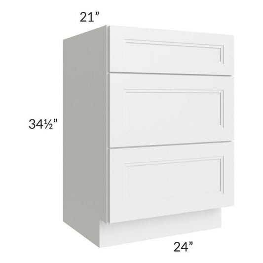 RTA Charlotte White 24" Vanity 3-Drawer Base Cabinet