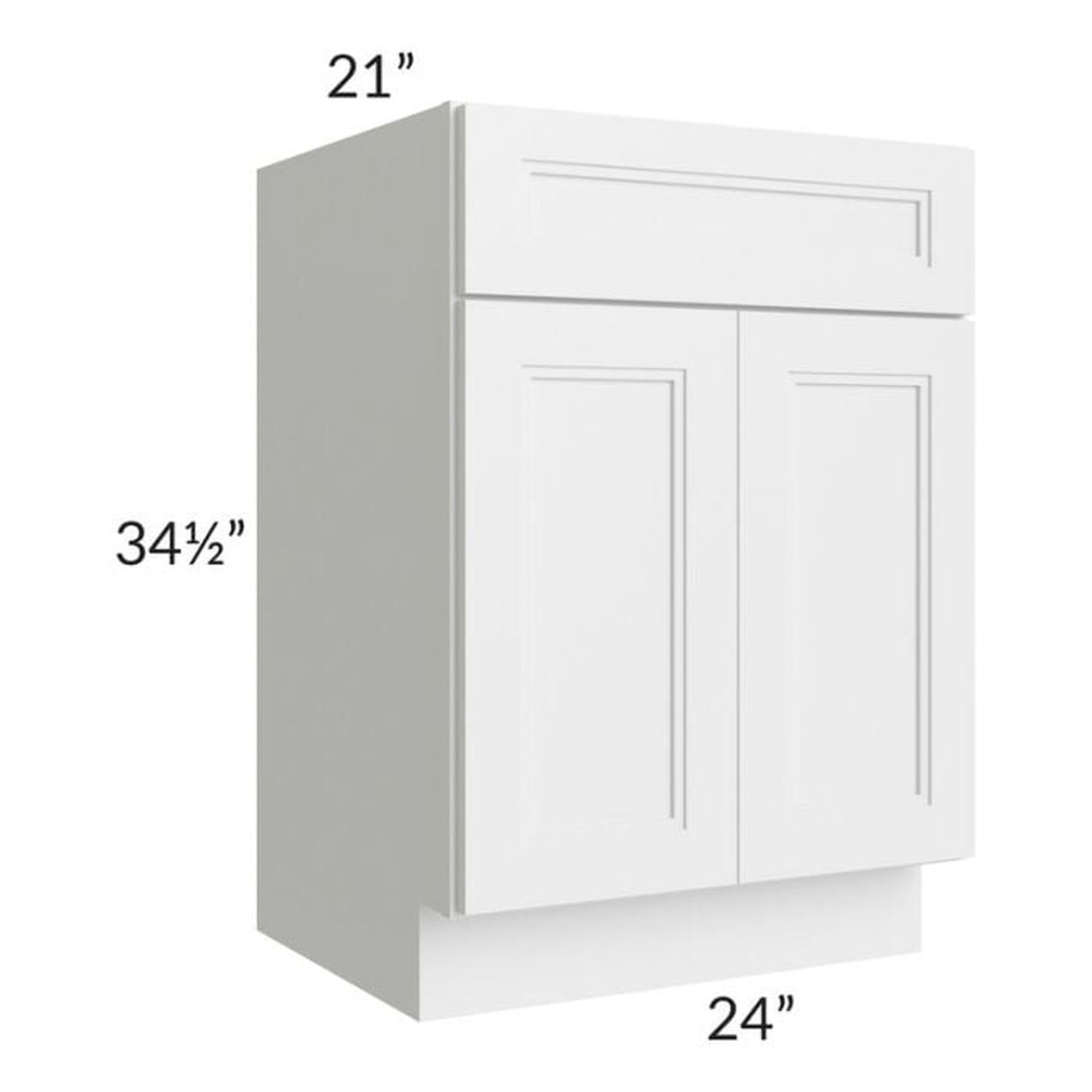 RTA Charlotte White 24" Vanity Sink Base Cabinet with 1 Decorative End Panel