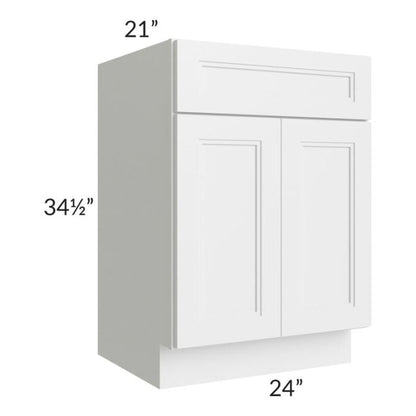 RTA Charlotte White 24" Vanity Sink Base Cabinet with 2 Decorative End Panels