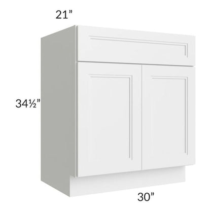 RTA Charlotte White 30" Vanity Sink Base Cabinet with 2 Decorative End Panels