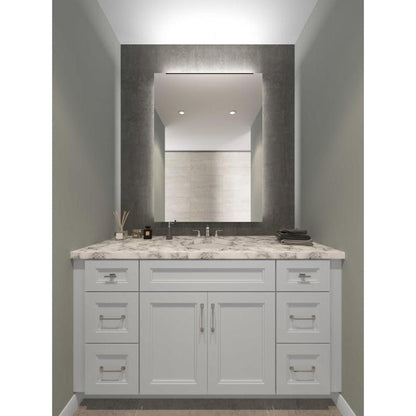 RTA Charlotte White 36" x 21" Vanity Sink Base Cabinet (Doors on Left) with 1 Decorative End Panel