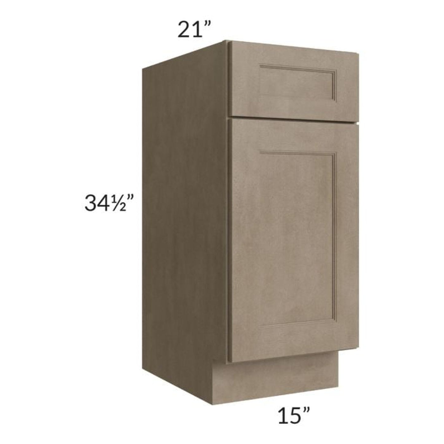 RTA Cobblestone Grey 15" Vanity Base Cabinet