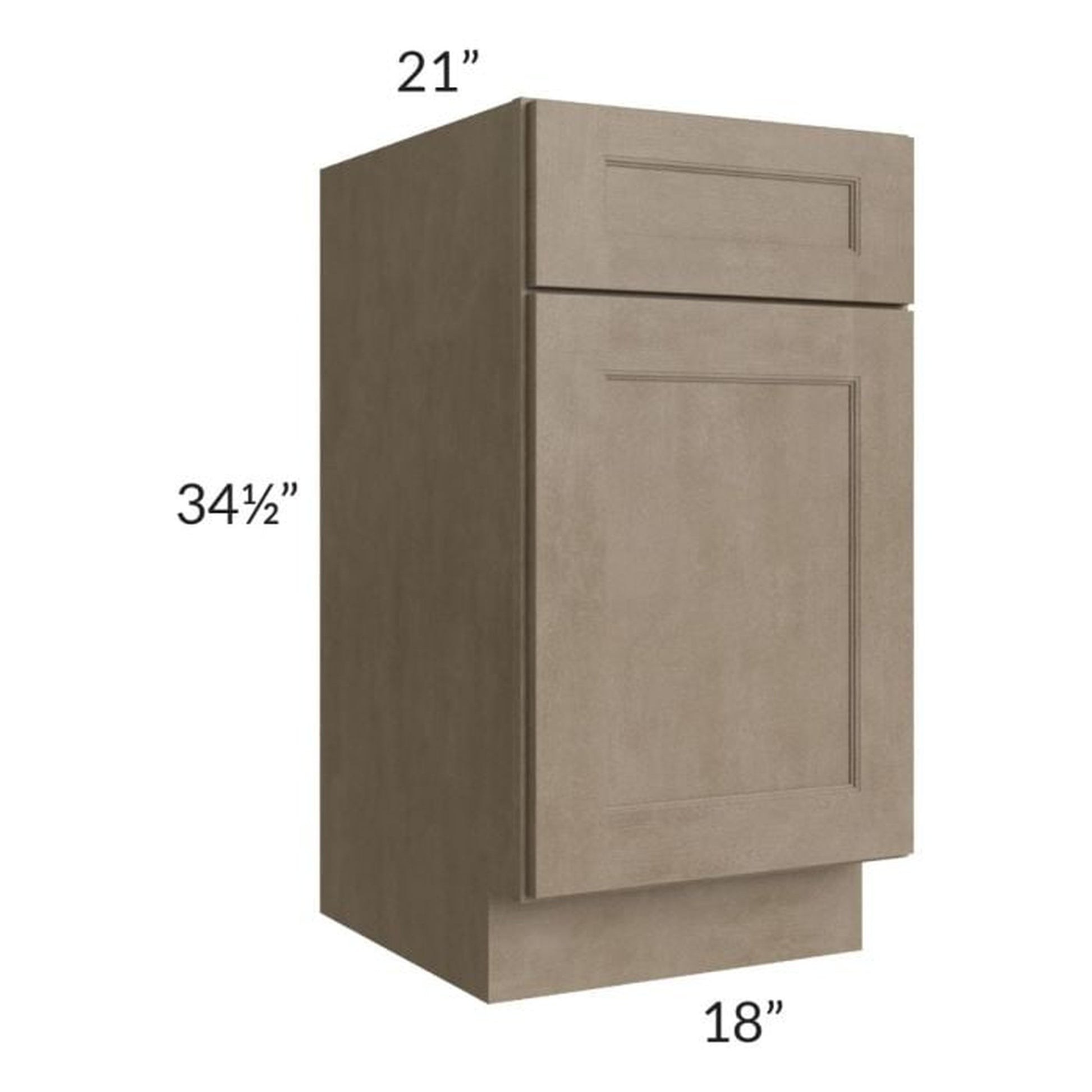 RTA Cobblestone Grey 18" Vanity Base Cabinet