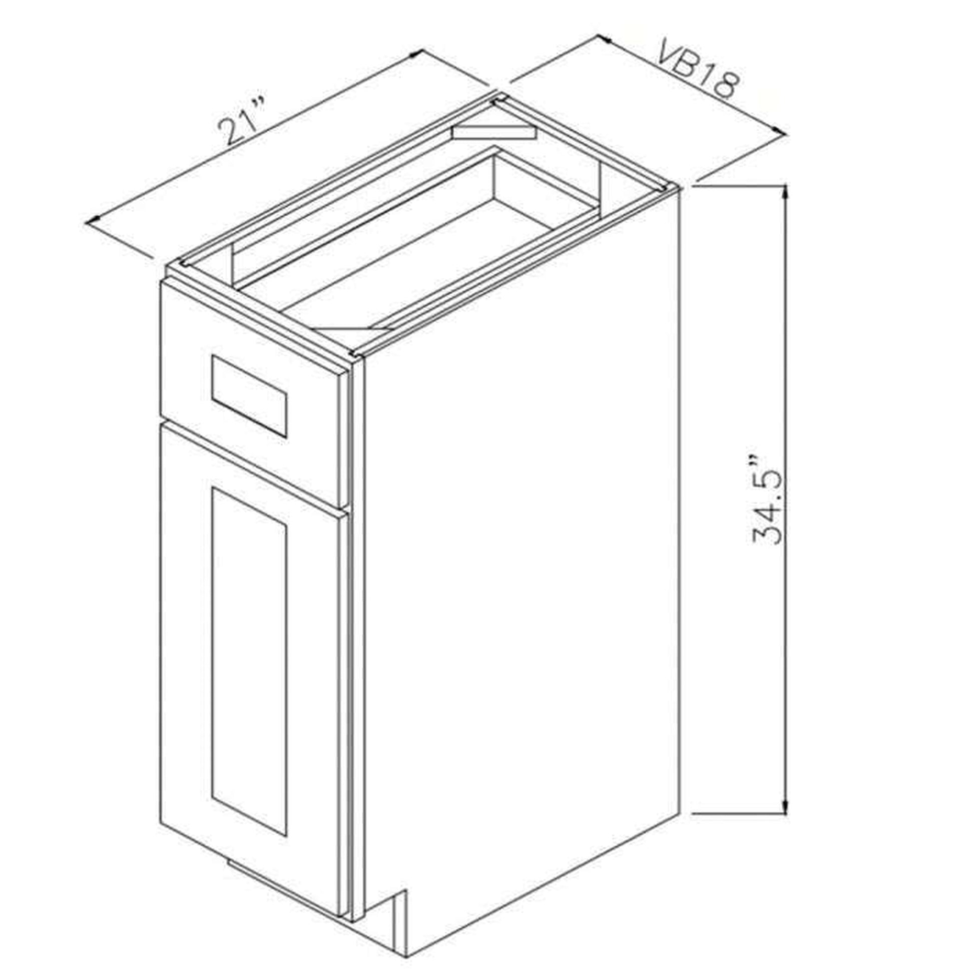 RTA Cobblestone Grey 18" Vanity Base Cabinet