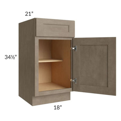 RTA Cobblestone Grey 18" Vanity Base Cabinet with Drawers and 1 Decorative End Panel and 1 Skin