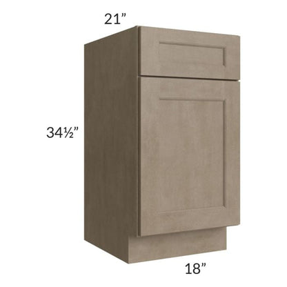 RTA Cobblestone Grey 18" Vanity Base Cabinet with Drawers and 2 Decorative End Panels and 1 Skin