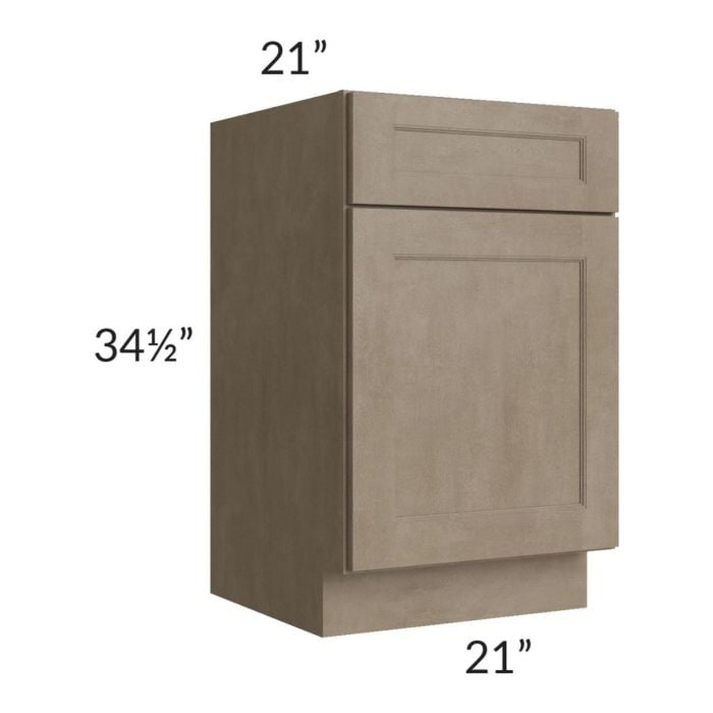 RTA Cobblestone Grey 21" Vanity Sink Base Cabinet with Drawers and 1 Decorative End Panel