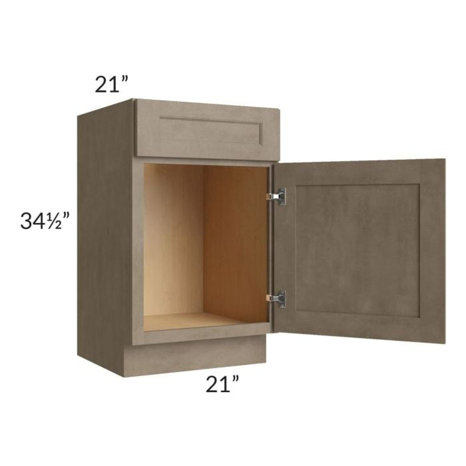 RTA Cobblestone Grey 21" Vanity Sink Base Cabinet with Drawers and 1 Decorative End Panel and 2 Skins