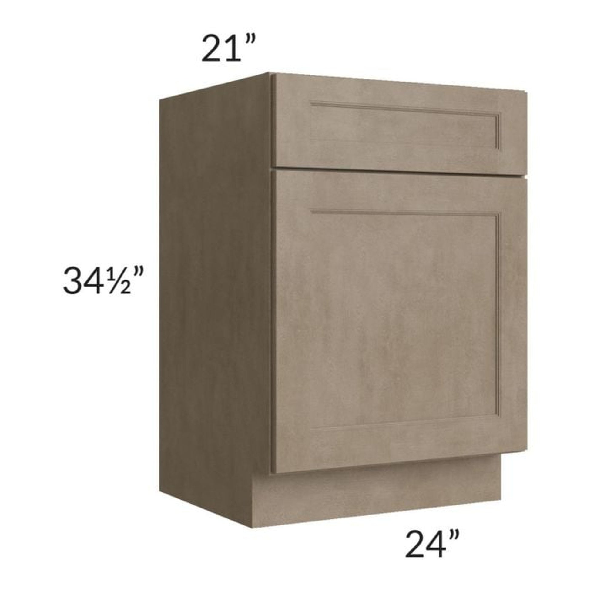 RTA Cobblestone Grey 24" Vanity Sink Base Cabinet with Drawers and 1 Decorative End Panel