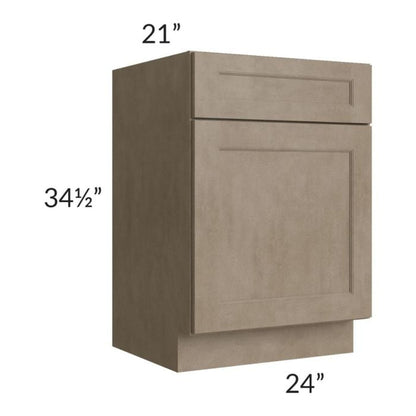 RTA Cobblestone Grey 24" Vanity Sink Base Cabinet with Drawers and 1 Decorative End Panel and 1 Skin