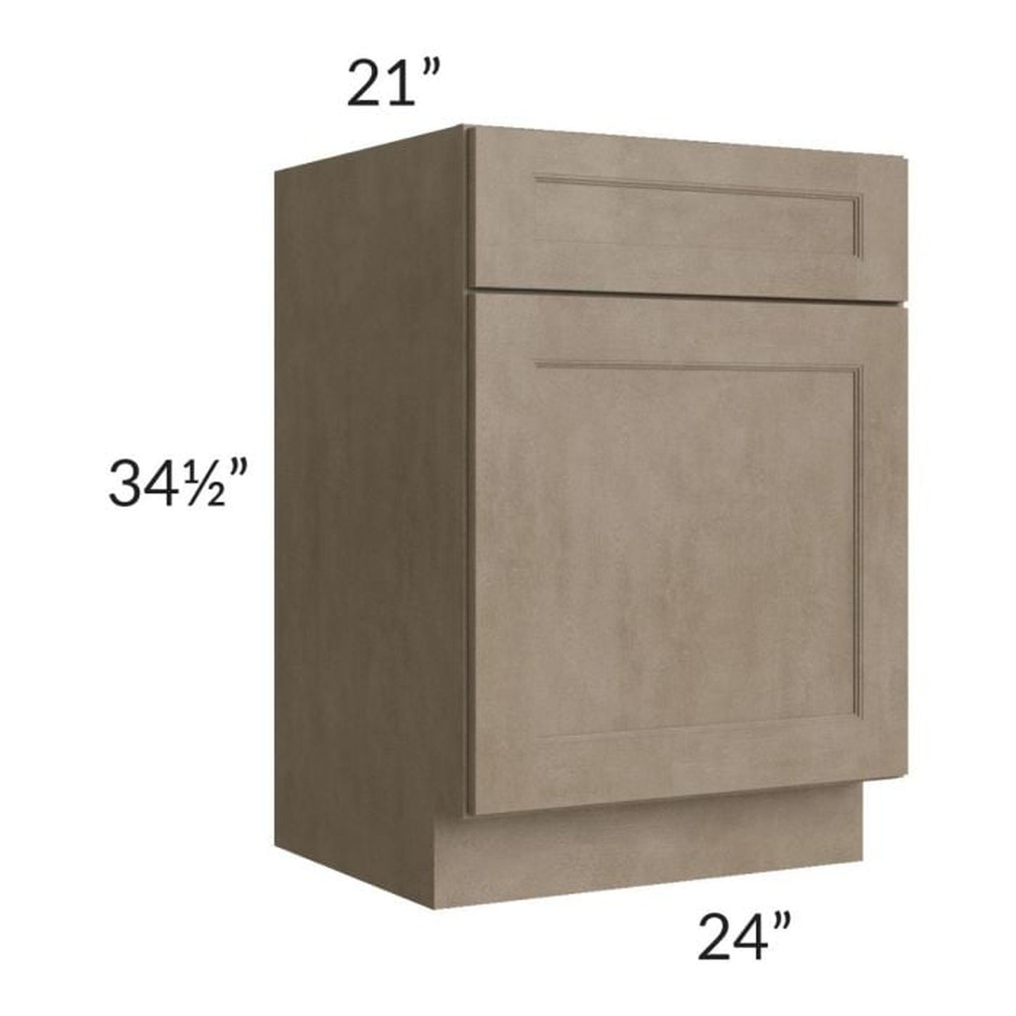 RTA Cobblestone Grey 24" Vanity Sink Base Cabinet with Drawers and 1 Skin