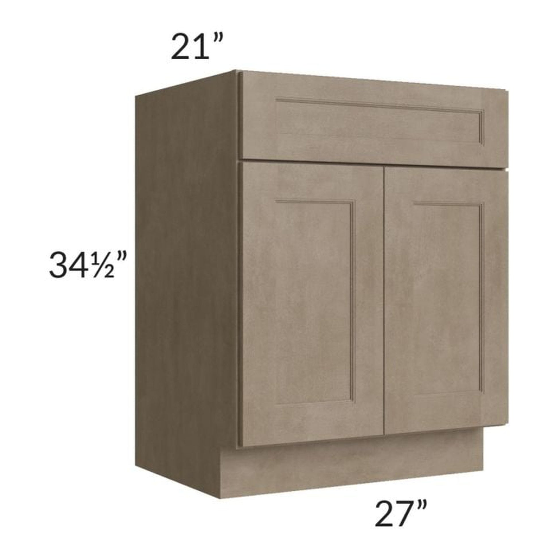 RTA Cobblestone Grey 27" Vanity Sink Base Cabinet with Drawers and 2 Decorative End Panels