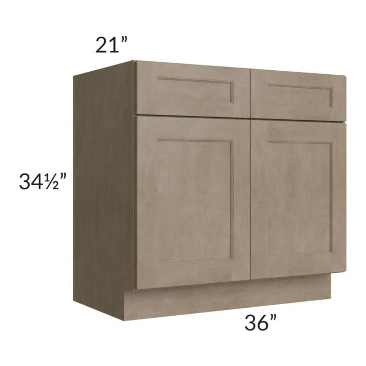 RTA Cobblestone Grey 36" Vanity Sink Base Cabinet