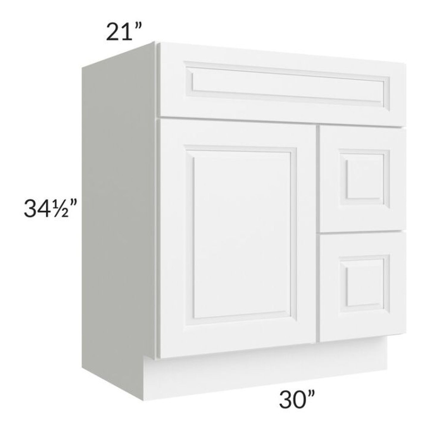 RTA Dakota White 30" Bathroom Vanity (Door on Right)