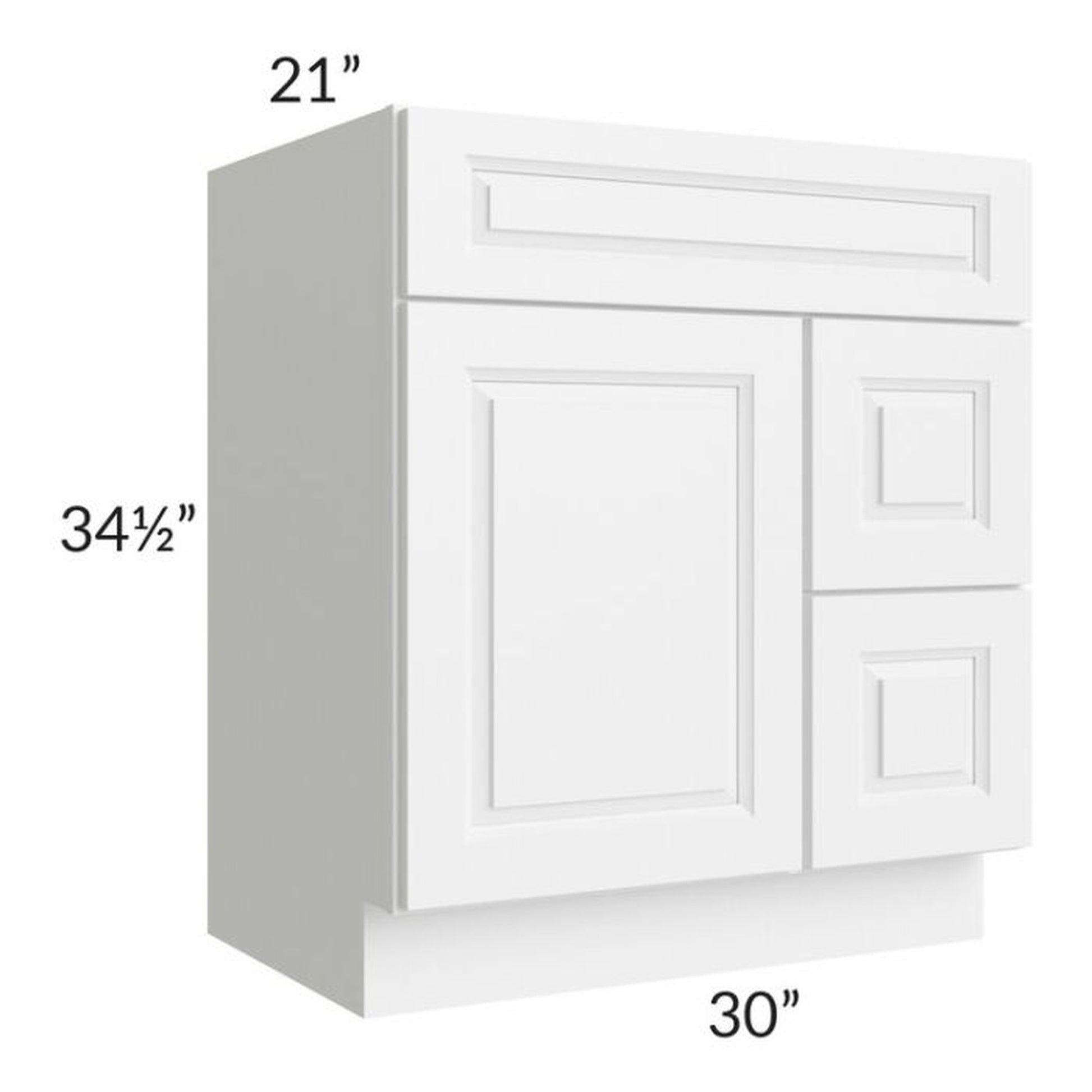 RTA Dakota White 30" Bathroom Vanity (Door on Right)