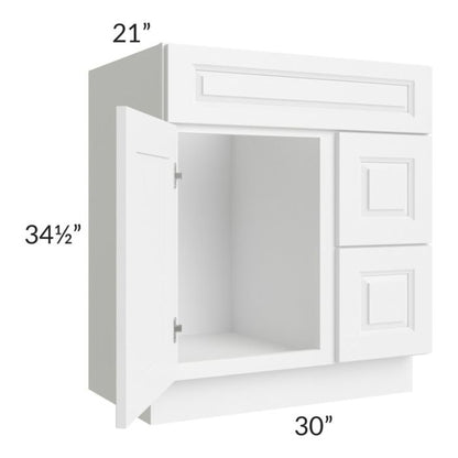 RTA Dakota White 30" Bathroom Vanity (Door on Right)