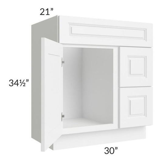 RTA Dakota White 30" Bathroom Vanity (Door on Right)
