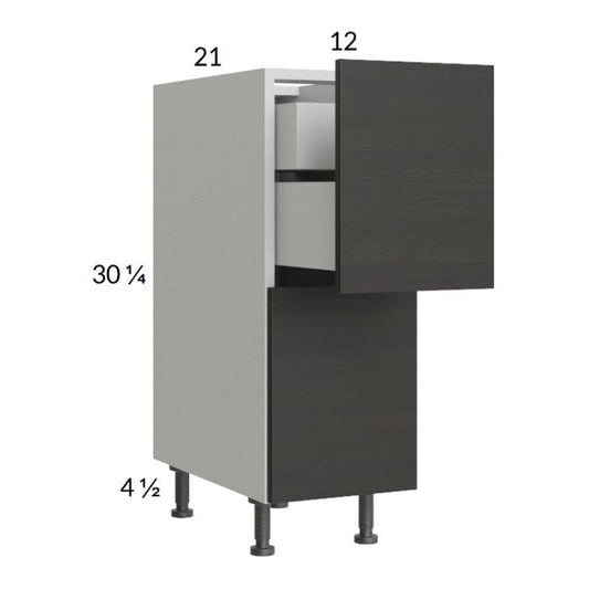 RTA Euro Cafe 12" 2-Drawer Vanity Base Cabinet with 1 Inner Drawer and 2 Finished End Panels