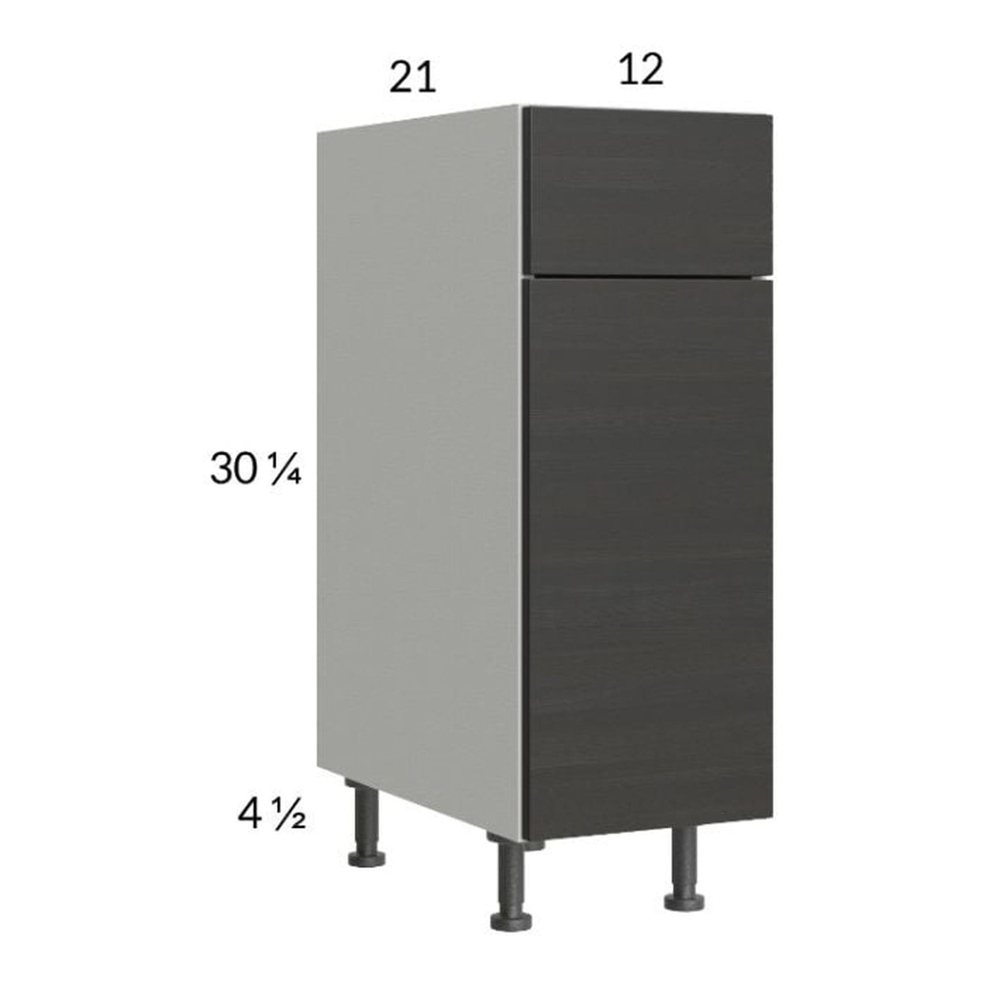 RTA Euro Cafe 12" Vanity Base Cabinet with 2 Finished End Panels